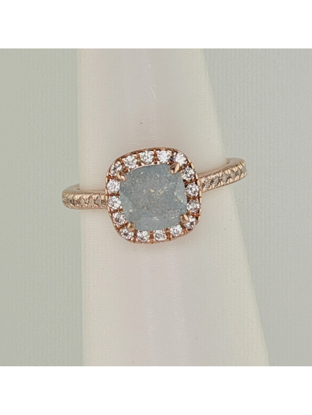 Bomb Party Ring Size 7 RBP2715 Aquamarine Ice Crystal on Rose Gold Retro